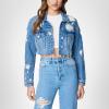 [BLANKNYC] womens Luxury Clothing Cropped and Distressed Denim Trucker Jackets, Comfortable & Stylish Coats(Cruise Control)