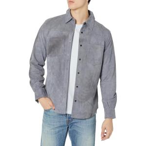 [BLANKNYC] Mens Luxury Clothing Suede Shirt Jacket, Comfortable & Stylish Shacket(Prussian Blue)