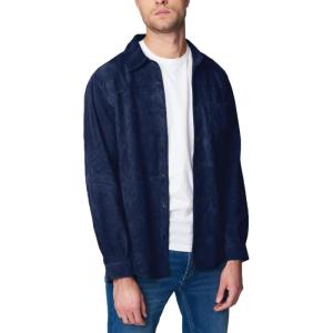 [BLANKNYC] Mens Luxury Clothing Suede Shirt Jacket, Comfortable & Stylish Shacket(True Blue)