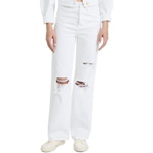 [BLANKNYC] Womens Ripped Knee Distressed White High Rise Jeans, Stylish Pants & Designer Clothing(Head in the Clouds)
