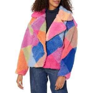 [BLANKNYC] womens Luxury Clothing Plaid Teddy Coat, Comfortable & Stylish Jacket(Happy Days)