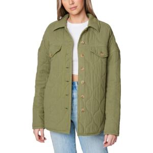 [BLANKNYC] womens Luxury Clothing Quilted Print Jacket, Comfortable & Stylish Windbreaker Coat(Back to Me)