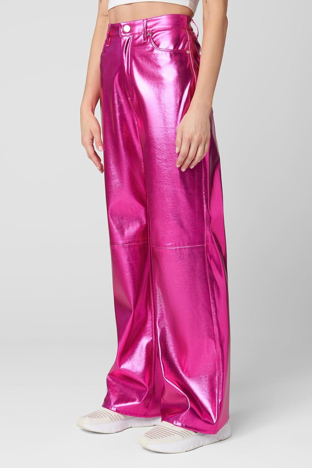 image:imageBLANKNYC Womens Franklin High Rise Vegan Leather Pant with Knee SeamPantsFirst Blush