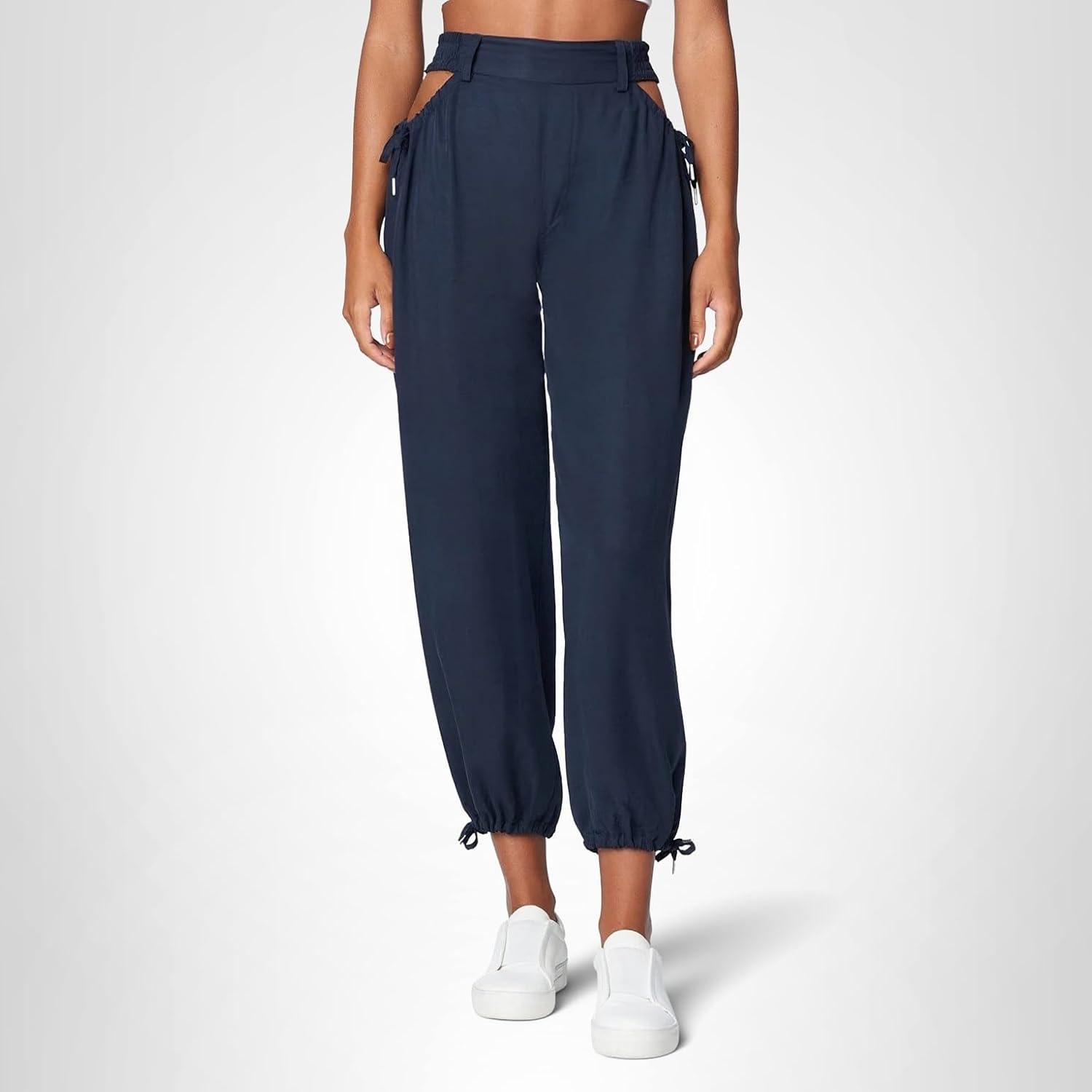 image:imageBLANKNYC Womens Womens Tencel Gathered Hip amp Hem Detailed Trouser Comfortable amp Casual PantsCuttin Ties