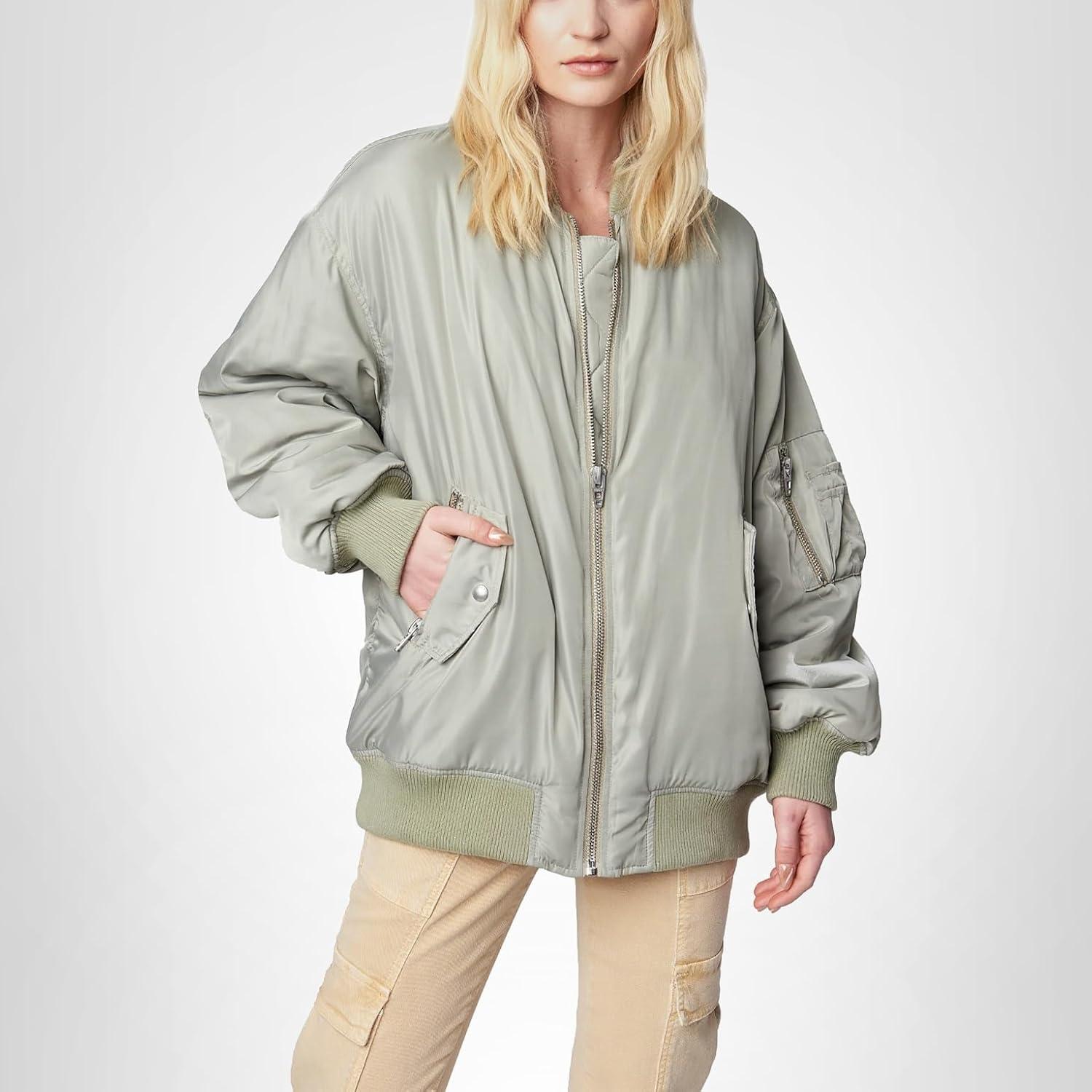 image:imageBLANKNYC womens Long Nylon BomberAuto Pilot