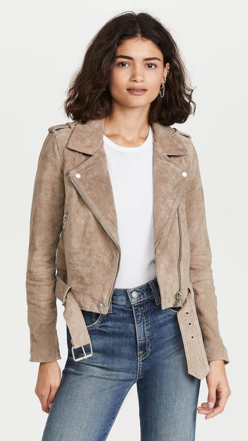 image:imageBLANKNYC womens Luxury Clothing Cropped Suede Leather Motorcycle Jackets Comfortable amp Stylish CoatsSand Stoner