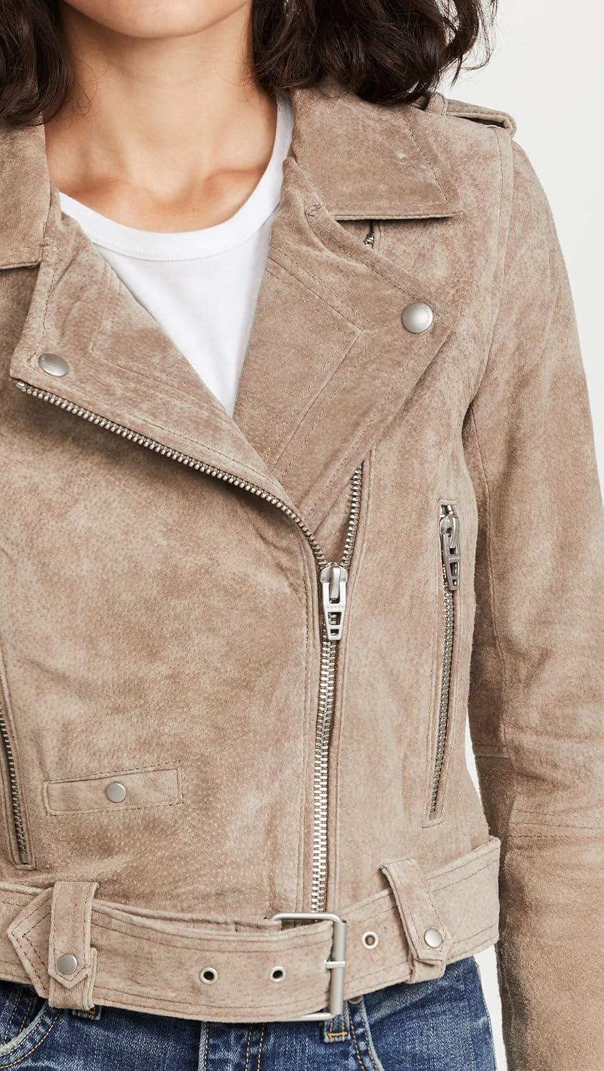 image:imageBLANKNYC womens Luxury Clothing Cropped Suede Leather Motorcycle Jackets Comfortable amp Stylish CoatsSand Stoner