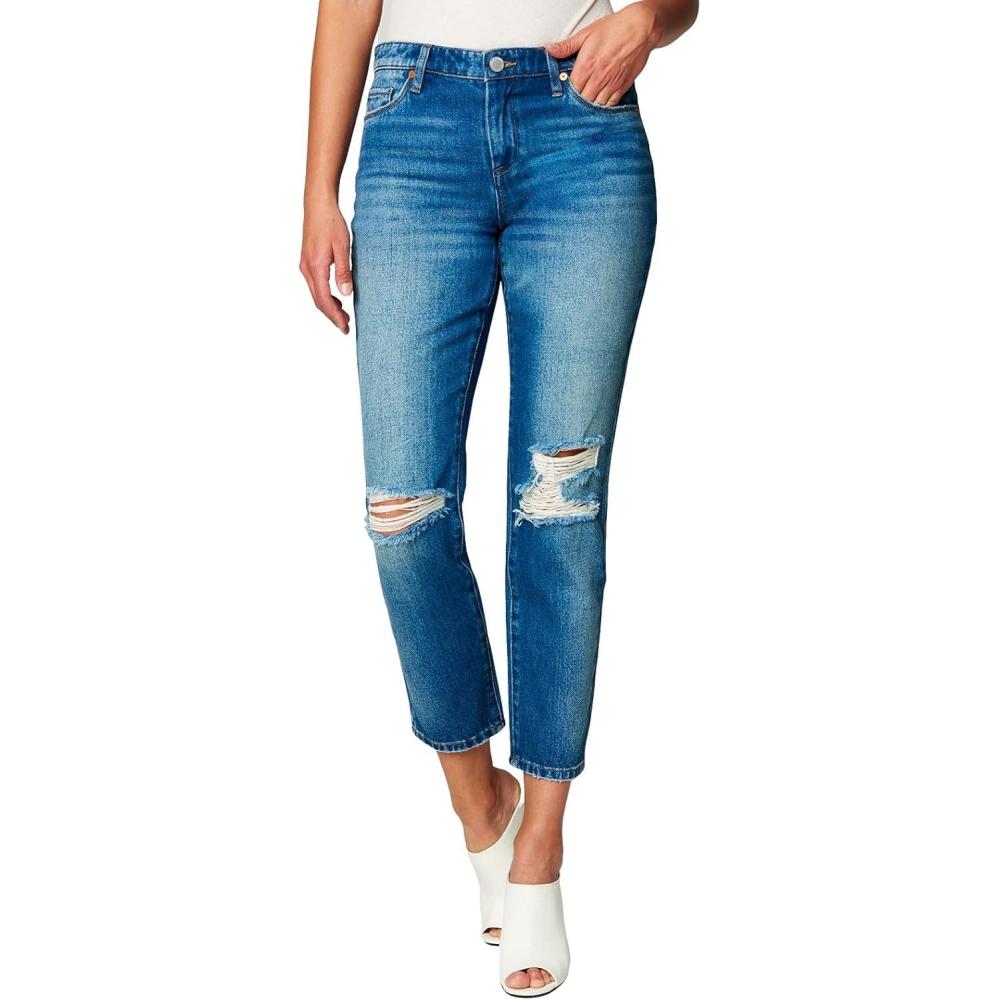 image:imageBLANKNYC Womens Destructed Girlfriend Denim Looking Glass 31Smart Aleck