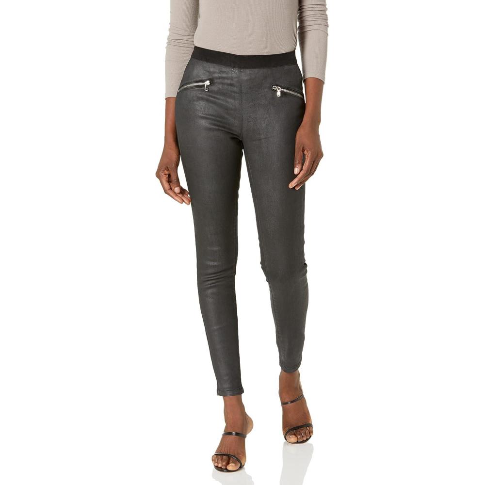 image:imageBLANKNYC Womens Luxury Clothing Coated Denim Pull on Skinny Pant with Front Zipper Comfortable amp StylishSpartacus