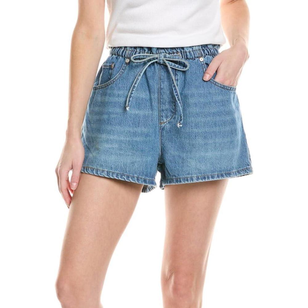 image:imageBLANKNYC Womens Luxury Clothing Paperbag Denim Shorts with Self Drawstring Comfortable amp StylishUnexpected Time