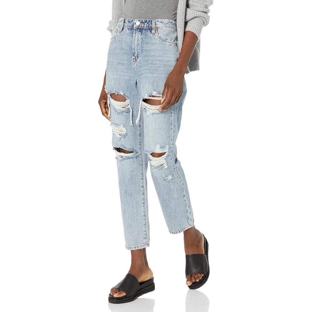 image:imageBLANKNYC Womens Ripped Crop Denim PantBlue
