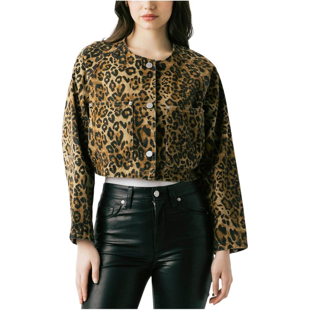 image:imageBLANKNYC womens Hear Me Roar Cropped Leopard JacketLeopard