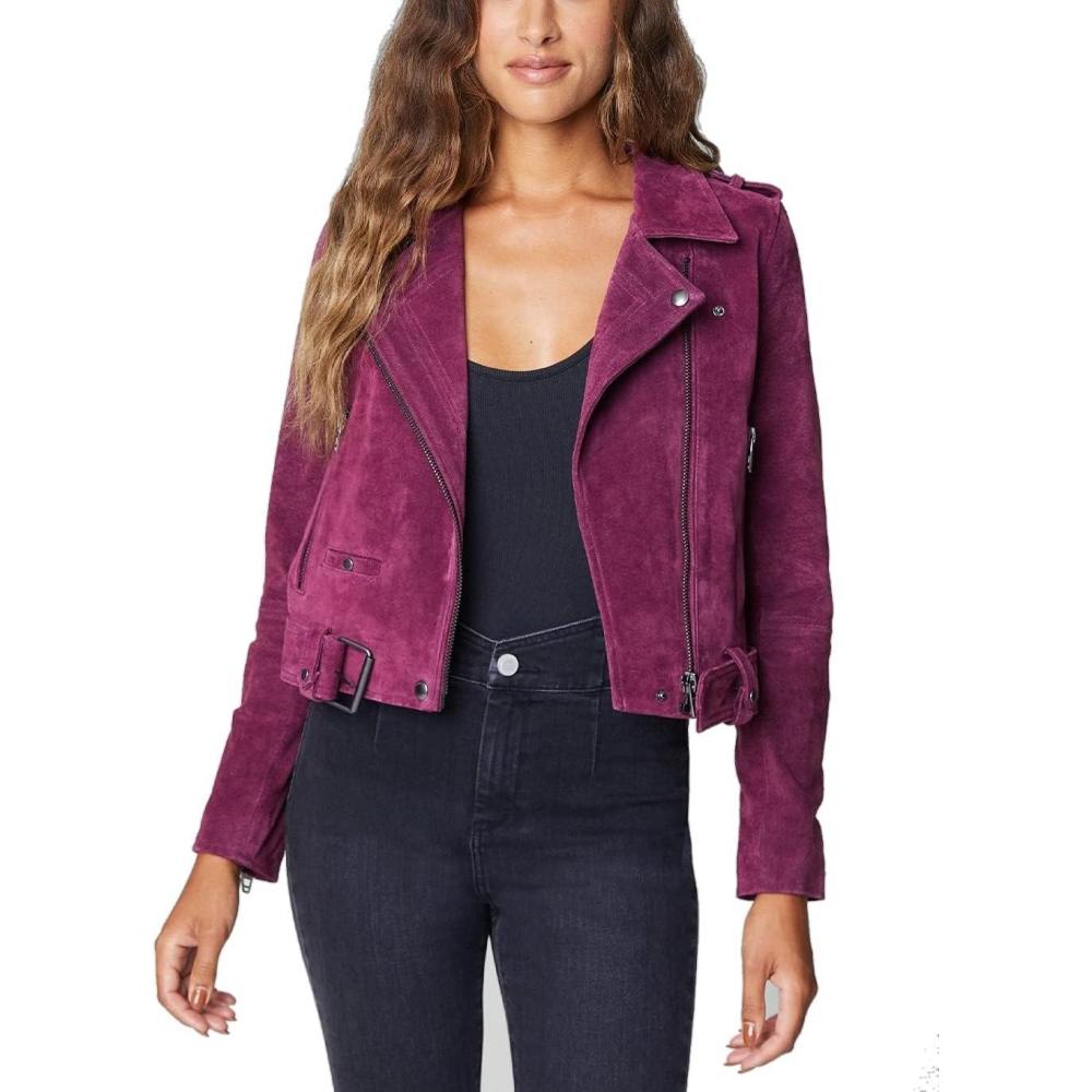 image:imageBLANKNYC womens Luxury Clothing Cropped Suede Leather Motorcycle Jackets Comfortable amp Stylish CoatsWild Diamond