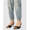[BLANKNYC] Womens French Terry Distressed Printed Denim Jogger, Comfortable & Stylish Pants(Blue)
