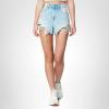 [BLANKNYC] Womens Luxury Clothing High Rise Five Pockets Cut Off Short with Rips, Comfortable & Stylish(Lasting Love)