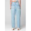 [BLANKNYC] Womens Luxury Clothing Straight Leg Denim Jean with Rips at Knee Overlap Waistband, Comfortable & Stylish Pant(Party Everyday)