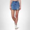 [BLANKNYC] Womens Luxury Clothing Sustainable Denim Distressed Five Pockets Mini Skirt, Comfortable & Stylish(Eye Opener)