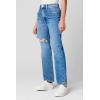 [BLANKNYC] Womens Relaxed High Rise Straight Leg Rip Loose Fit Jeans(Cruise Control)