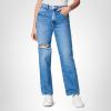 [BLANKNYC] Womens Relaxed High Rise Straight Leg Rip Loose Fit Jeans(Cruise Control)
