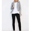 [BLANKNYC] womens Luxury Clothing Cropped Suede Leather Motorcycle Jackets, Comfortable & Stylish Coats(Cloud Grey)