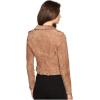 [BLANKNYC] womens Luxury Clothing Cropped Suede Leather Motorcycle Jackets, Comfortable & Stylish Coats(Coffee Bean)