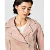 [BLANKNYC] womens Luxury Clothing Cropped Suede Leather Motorcycle Jackets, Comfortable & Stylish Coats(Desert Rose)