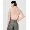 [BLANKNYC] womens Luxury Clothing Cropped Suede Leather Motorcycle Jackets, Comfortable & Stylish Coats(Desert Rose)
