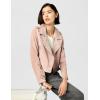 [BLANKNYC] womens Luxury Clothing Cropped Suede Leather Motorcycle Jackets, Comfortable & Stylish Coats(Desert Rose)