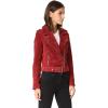 [BLANKNYC] womens Luxury Clothing Cropped Suede Leather Motorcycle Jackets, Comfortable & Stylish Coats(Red My Mind)