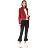 [BLANKNYC] womens Luxury Clothing Cropped Suede Leather Motorcycle Jackets, Comfortable & Stylish Coats(Red My Mind)