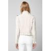 [BLANKNYC] womens Luxury Clothing Cropped Suede Leather Motorcycle Jackets, Comfortable & Stylish Coats(White Sand)