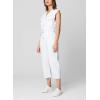 [BLANKNYC] womens Sleeveless Belted White Denim Jumpsuit, Stylish & Designer ClothingJumpsuit(Head in the Clouds)
