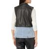 [BLANKNYC] womens Vegan Leather and Denim Oversized Vest(Black)