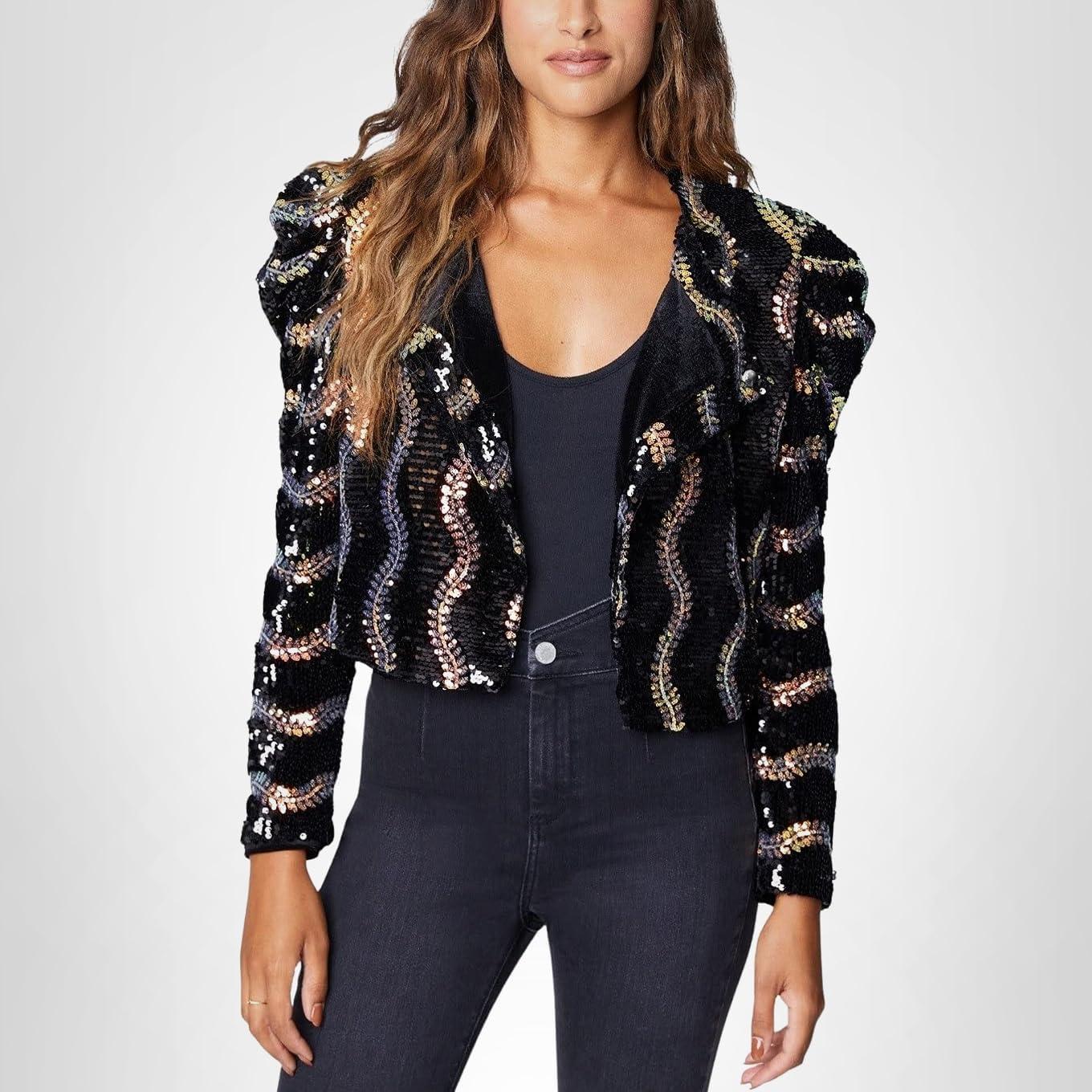 image:imageBLANKNYC Womens Faux Leather BlazerAlmond Butter