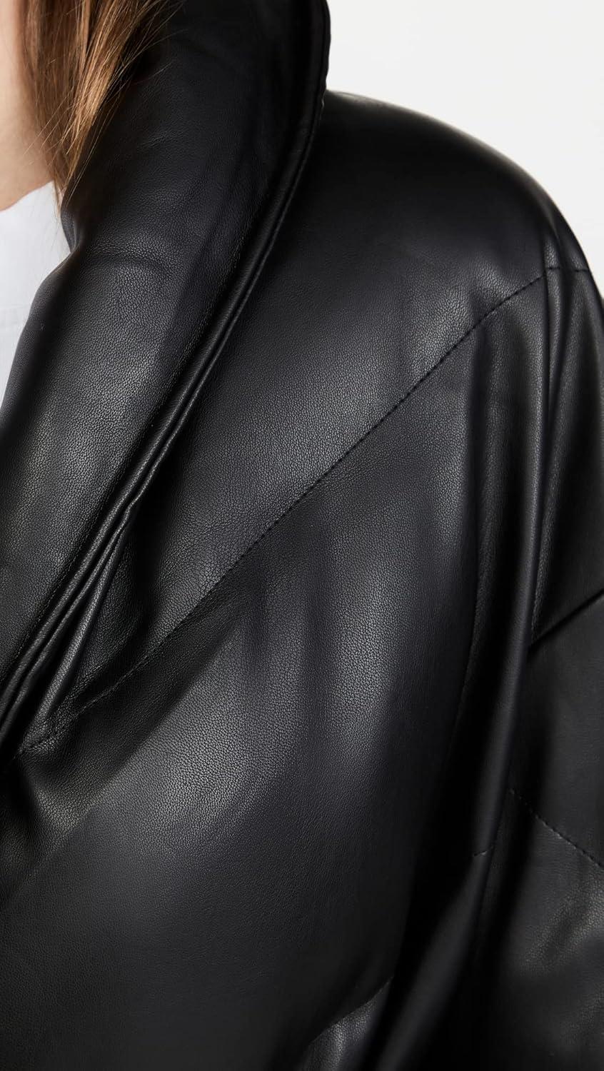 image:imageBLANKNYC womens Black Vegan Leather Puffer Belted JacketThe Love Doctor