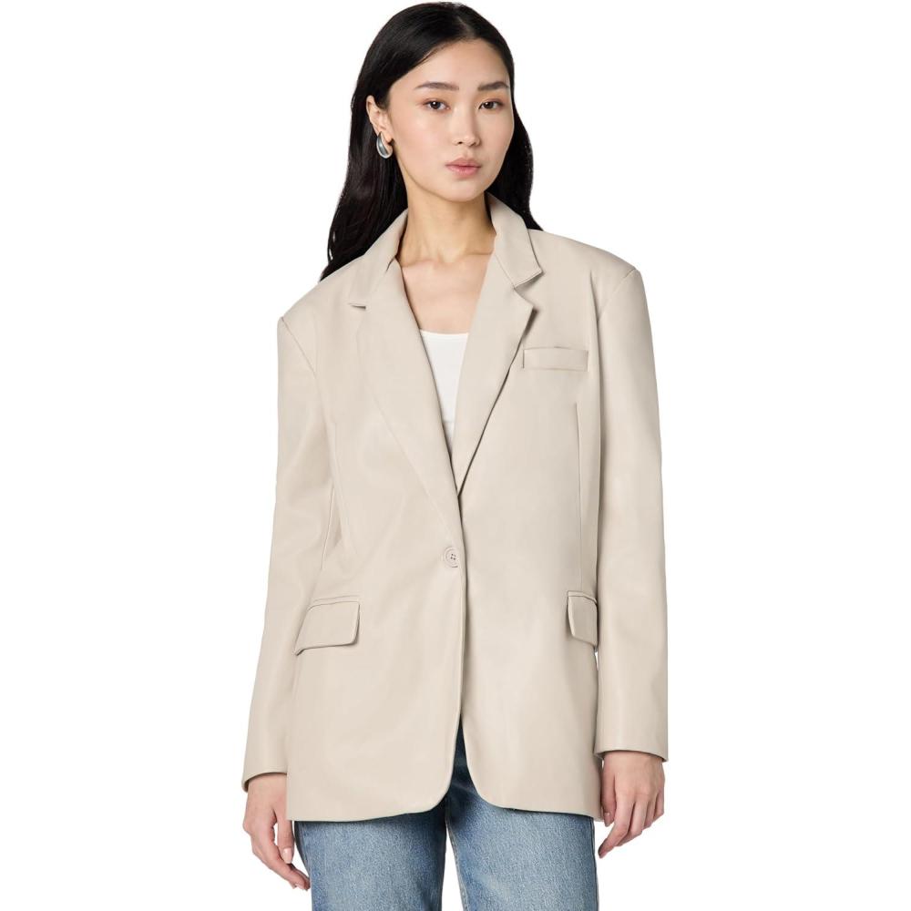image:imageBLANKNYC Womens Faux Leather BlazerBare Essential