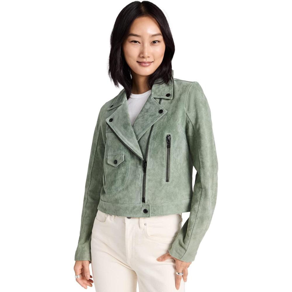 image:imageBLANKNYC Womens Luxury Clothing Real Suede Moto Jacket With Black Zipper Details Comfortable amp Stylish CoatBasil