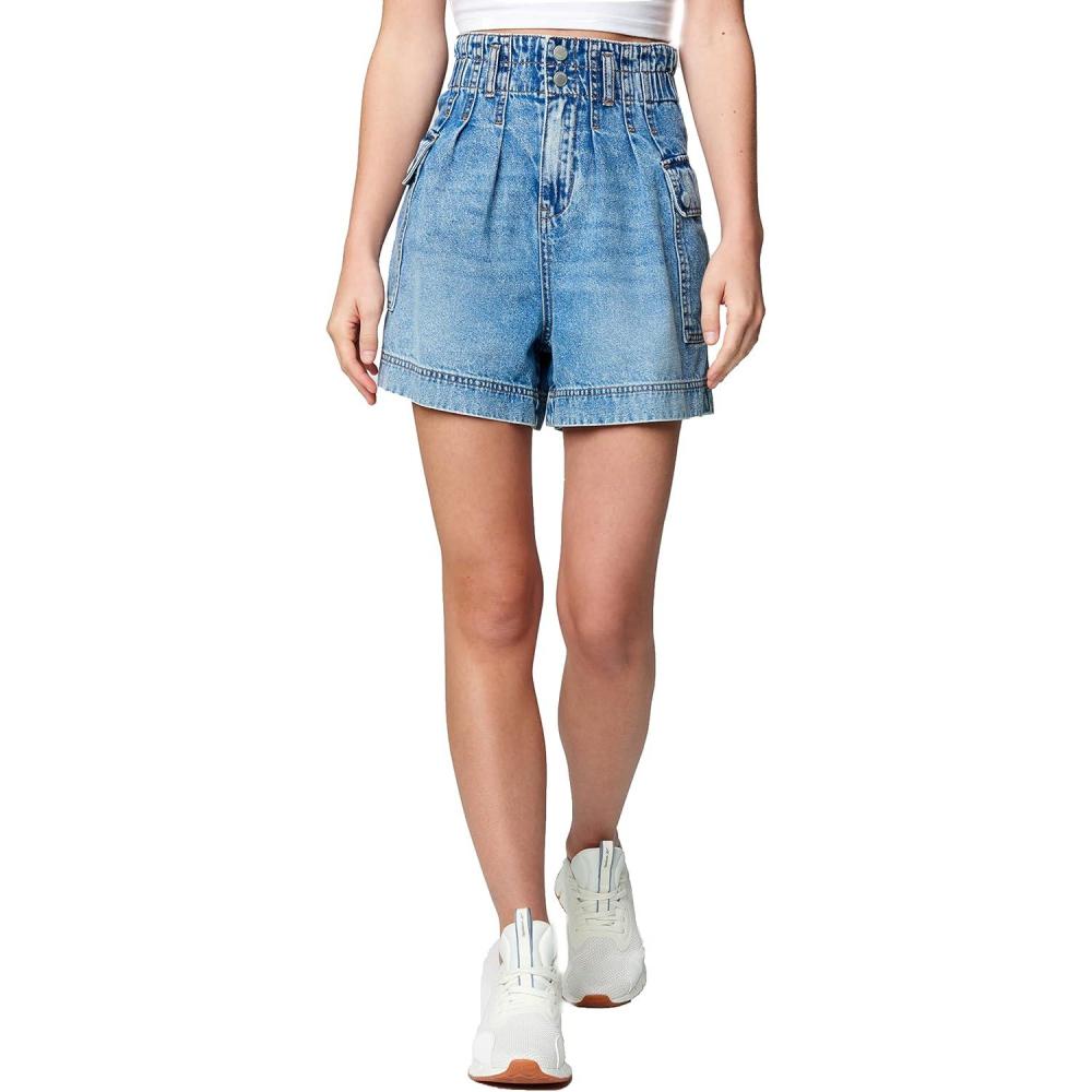 image:imageBLANKNYC Womens Your Song High Waisted Denim Cargo ShortsYour Song