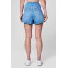 [BLANKNYC] Womens Luxury Clothing Denim Flare Shorts with Yoke and Pleat Details, Comfortable & Stylish(Timeless)