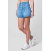 [BLANKNYC] Womens Luxury Clothing Denim Flare Shorts with Yoke and Pleat Details, Comfortable & Stylish(Timeless)