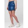 [BLANKNYC] Womens Luxury Clothing High Rise Five Pockets Denim Shorts with Slight Rip Detail, Comfortable & Stylish(Shock Me)