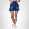 [BLANKNYC] Womens Luxury Clothing High Rise Five Pockets Denim Shorts with Slight Rip Detail, Comfortable & Stylish(Shock Me)
