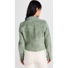 [BLANKNYC] Womens Luxury Clothing Real Suede Moto Jacket With Black Zipper Details, Comfortable & Stylish Coat(Basil)