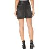 [BLANKNYC] Womens Vegan Leather & Denim High Rise Mini Skirt with Raw Hem FinishSkirt(Twist of Fate)