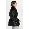 [BLANKNYC] womens Black Vegan Leather Puffer Belted Jacket(The Love Doctor)