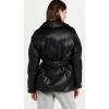 [BLANKNYC] womens Black Vegan Leather Puffer Belted Jacket(The Love Doctor)