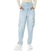 [BLANKNYC] Womens Luxury Clothing Self Belted Cargo Denim Jeans, Comfortable & Stylish Pants(Steal the Show)