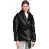 [BLANKNYC] womens Black Vegan Leather Puffer Belted Jacket(The Love Doctor)