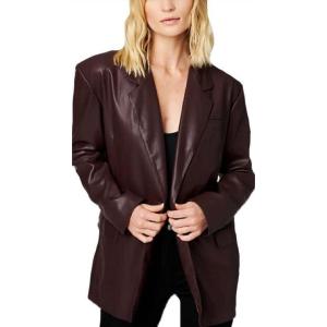 [BLANKNYC] Women’s Faux Leather Blazer(Brown)
