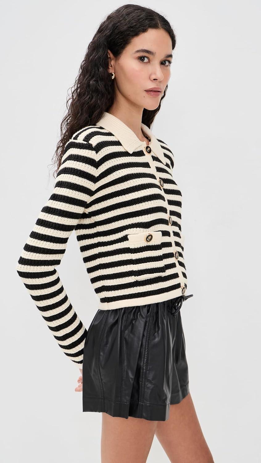 image:imageBLANKNYC Womens Anchor Down SweaterBlack and Cream Combo